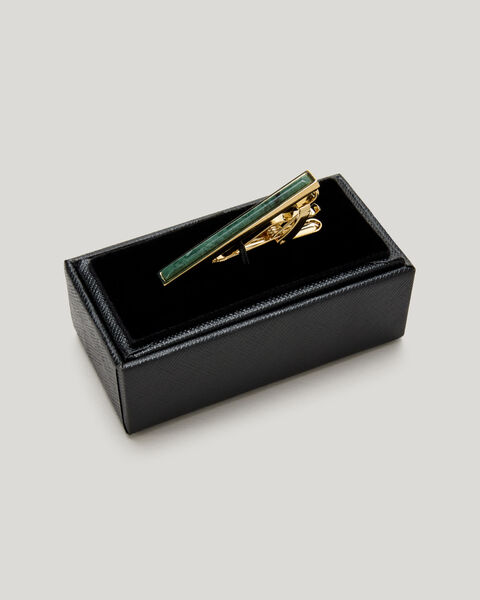 Stone Inlay Tie Pin, Jade, hi-res